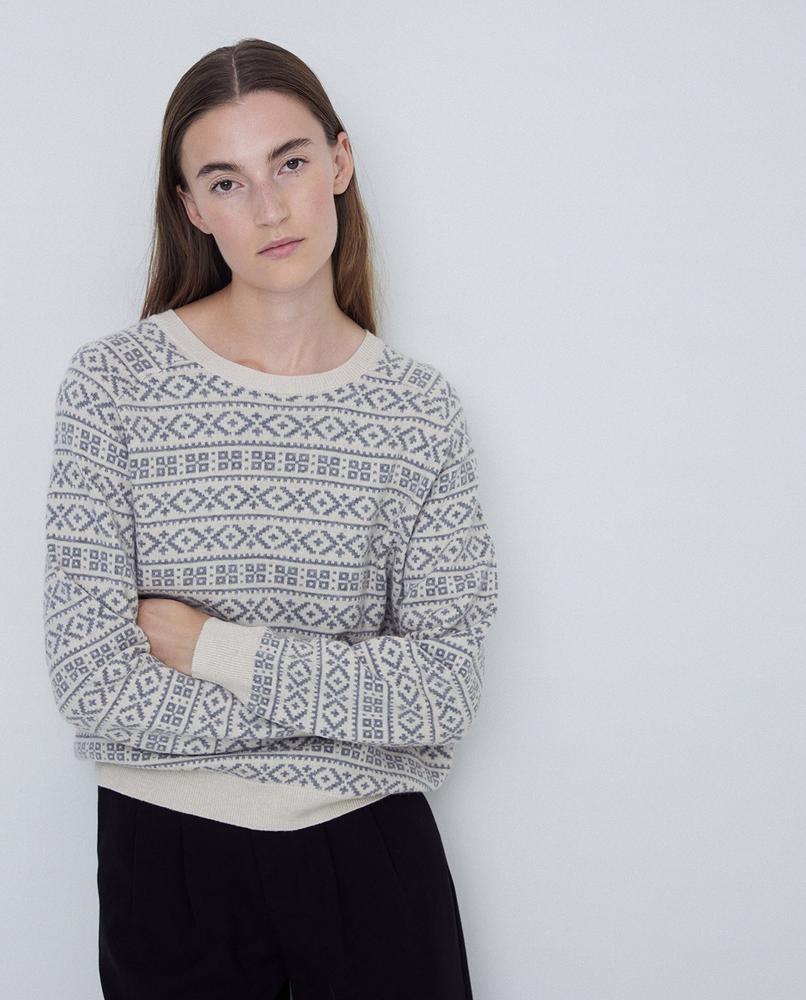 Print Jacquard Sweater