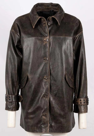 Teona Oversized Leather Jacket