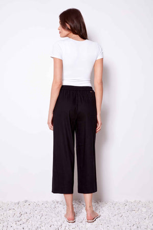 Linen Wide Leg Cropped Pant