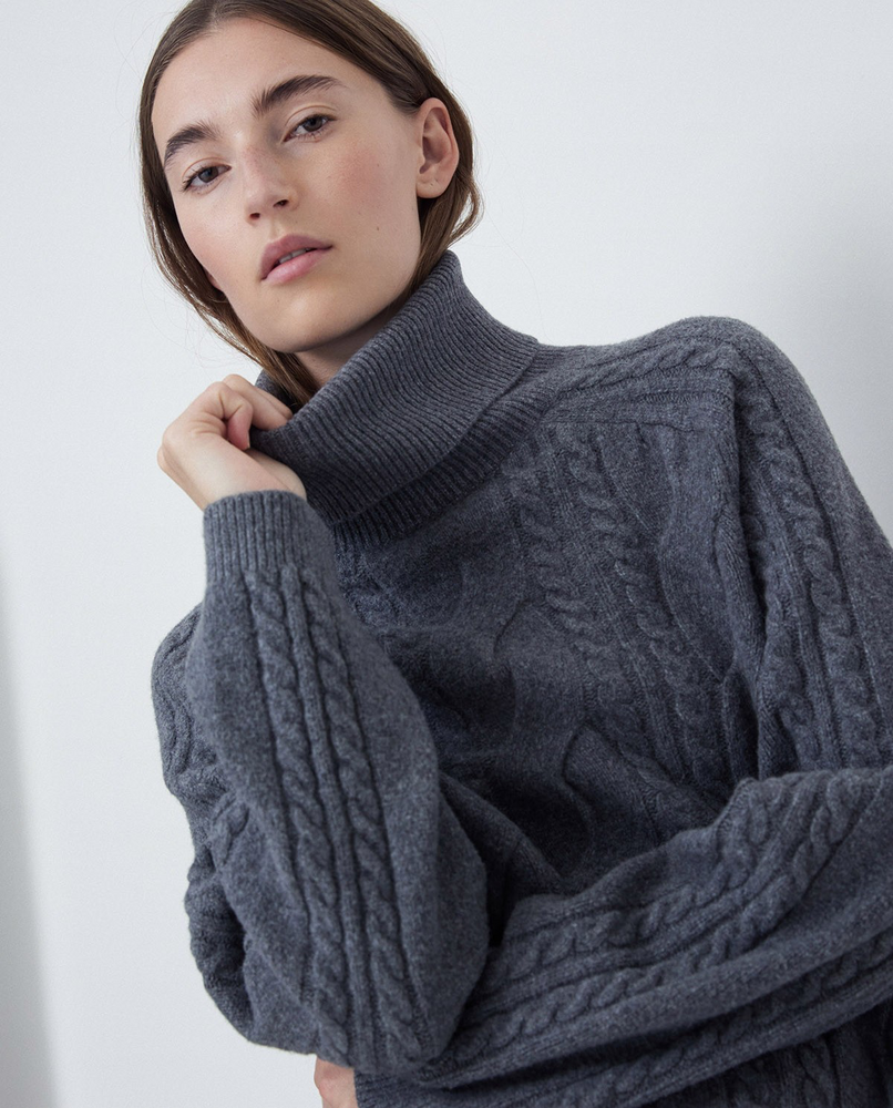 Cable-Knit Turtleneck