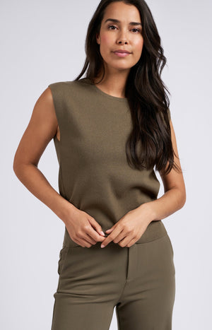 Sleeveless Sweater with Cut Out