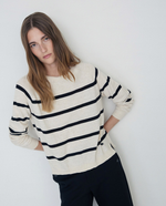 Striped Crewneck Cotton Pullover