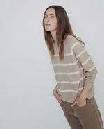 Striped Crewneck Cotton Pullover