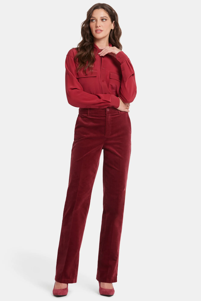 Straight Leg Velveteen Trousers