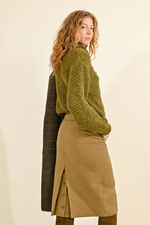 Khaki Pencil Skirt