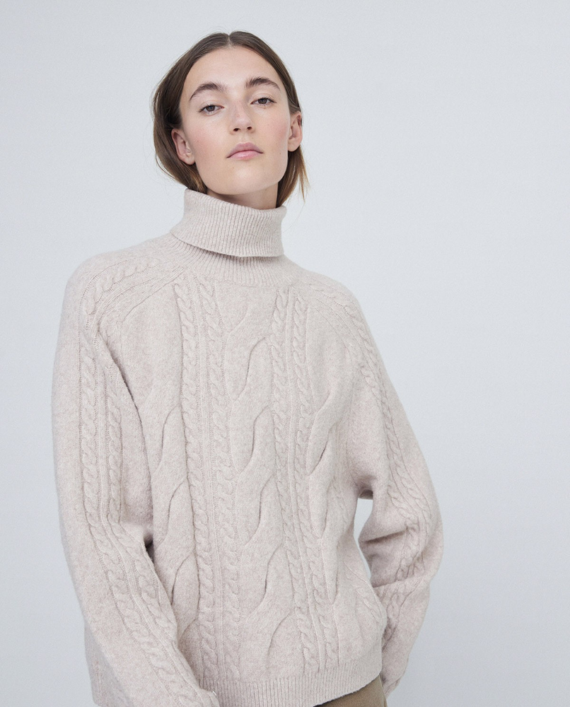 Cable-Knit Turtleneck