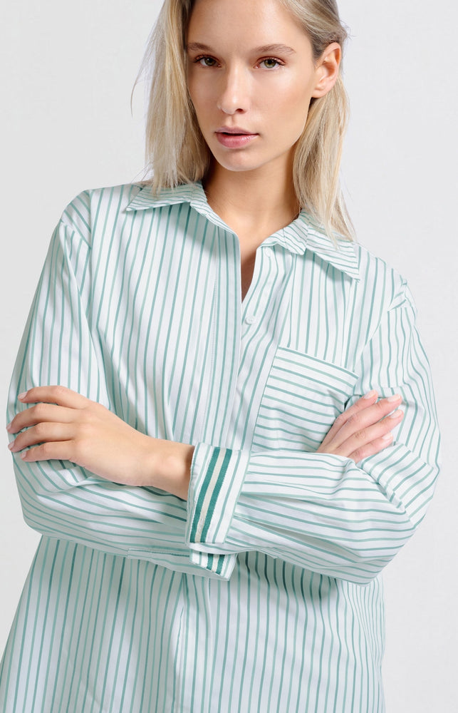 Striped Blouse With Cuff