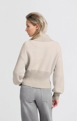 Bomber Cardigan with Rib