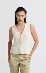 Knitted Ribbed Gilet