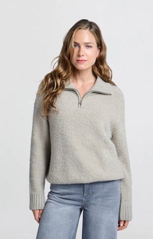 Boucle Sweater with Rib Detail