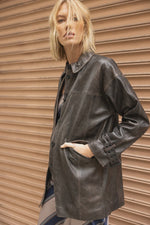 Teona Oversized Leather Jacket